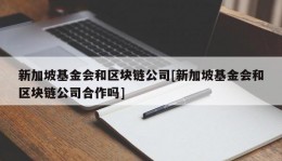 新加坡基金会和区块链公司[新加坡基金会和区块链公司合作吗]