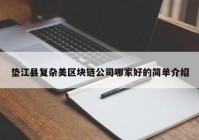 垫江县复杂美区块链公司哪家好的简单介绍