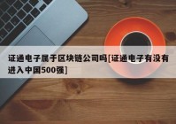 证通电子属于区块链公司吗[证通电子有没有进入中国500强]